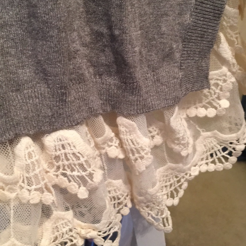 Grey Sweater with Lace - Picture 2 of 5